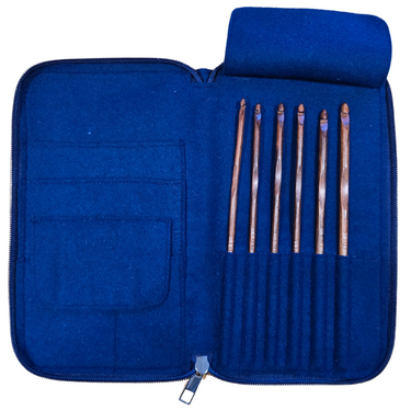 Juego de agujas de crochet | Palisandro | Tallas E, F, G, 7, H, I | Con estuche personalizado